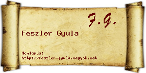 Feszler Gyula névjegykártya