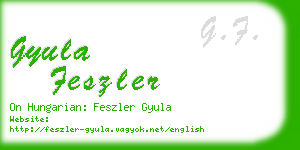 gyula feszler business card